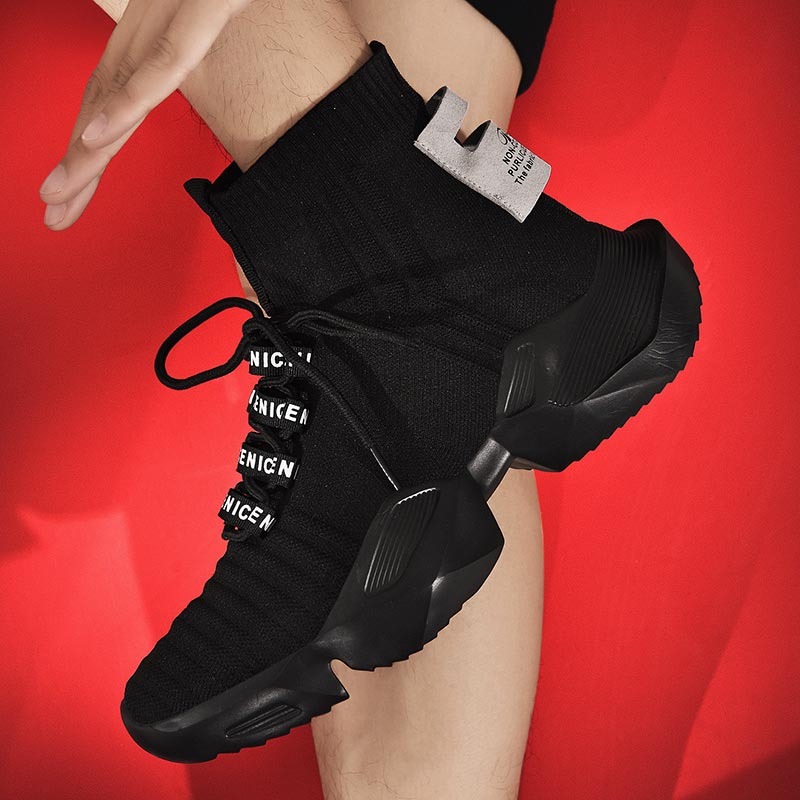 Japanese Minimalist Lifestyle - Plus Size Hightop High-soled Men Sport