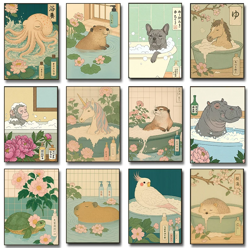 Japanese Minimalist Lifestyle - Minimalist Canvas Nordic Posters Bathroom Cute