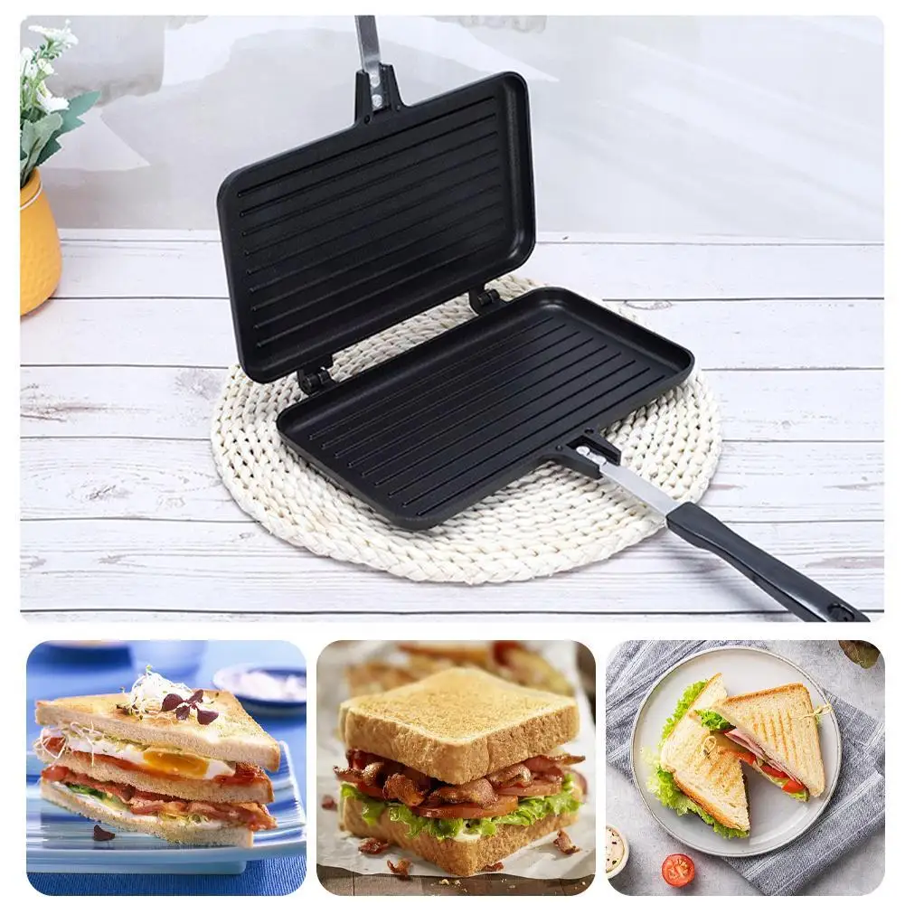 Cast Iron Tetsubin - Double-Sided Frying Pan Non-Stick Sandwich Maker