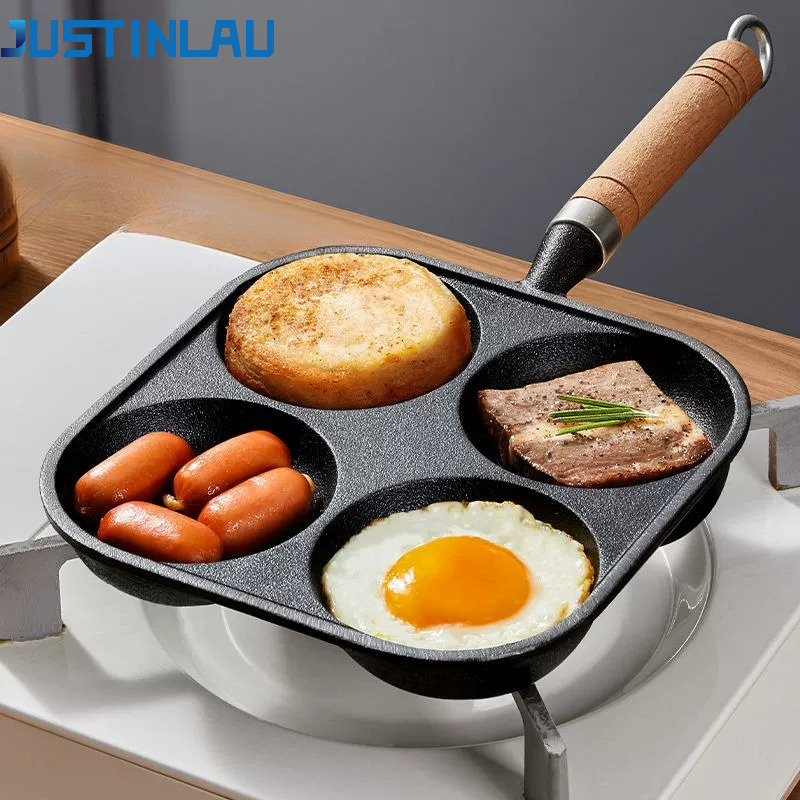 Cast Iron Tetsubin - JUSTINLAU 2/4-Hole Omelette Pot Home Cast