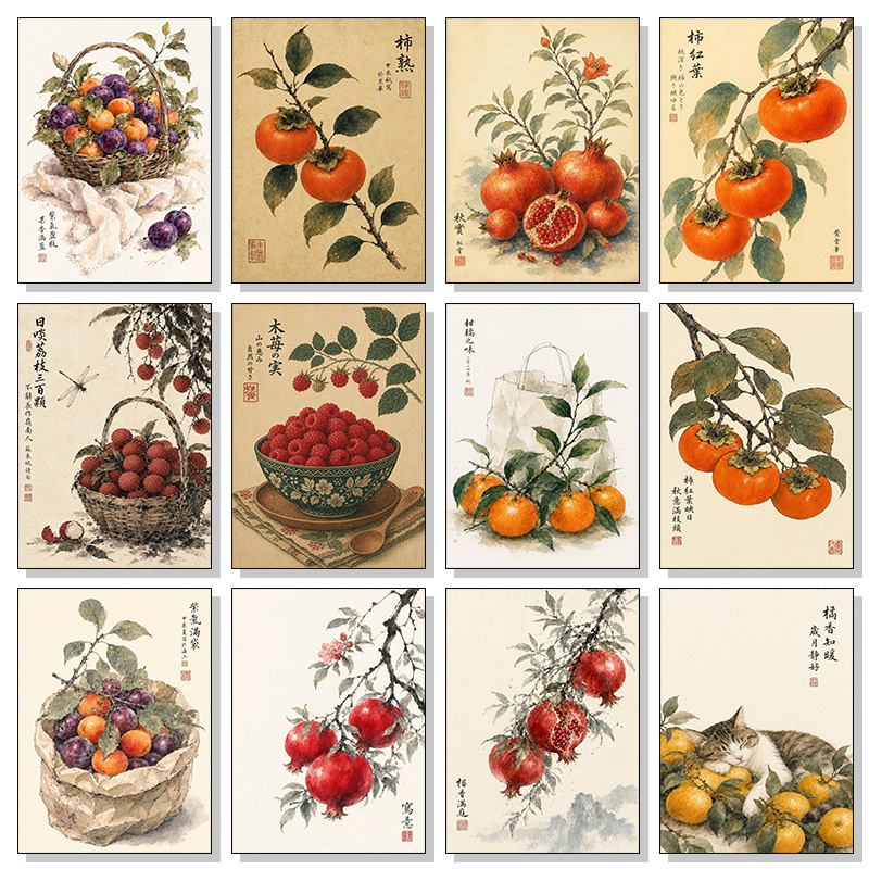 Japanese Fruit Posters Vintage - Japanese Minimalist Lifestyle 评论和价格