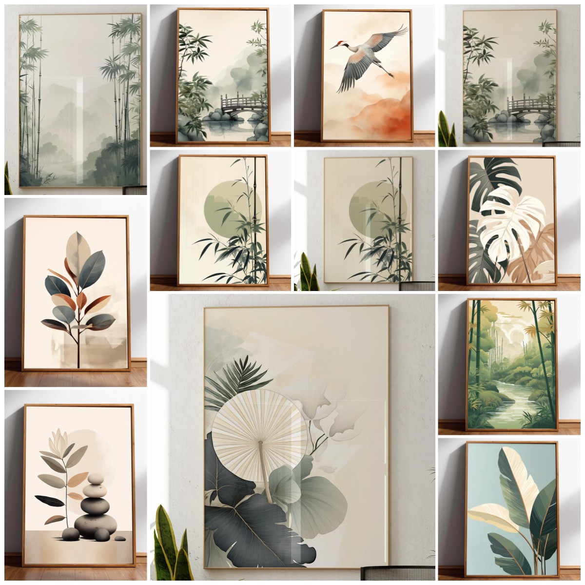 Japandi Wall Art Minimal Botan - Japanese Minimalist Lifestyle 评论和价格
