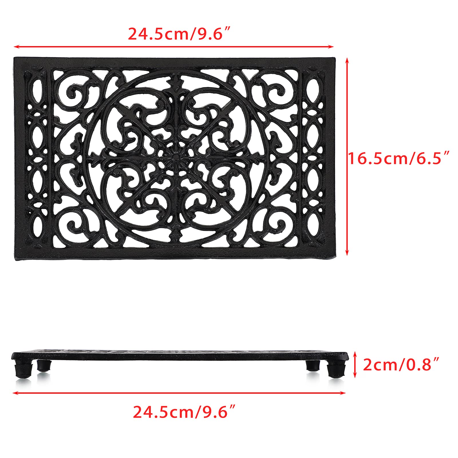 Rectangle Cast Iron Trivet Hea - Cast Iron Tetsubin 评论和价格