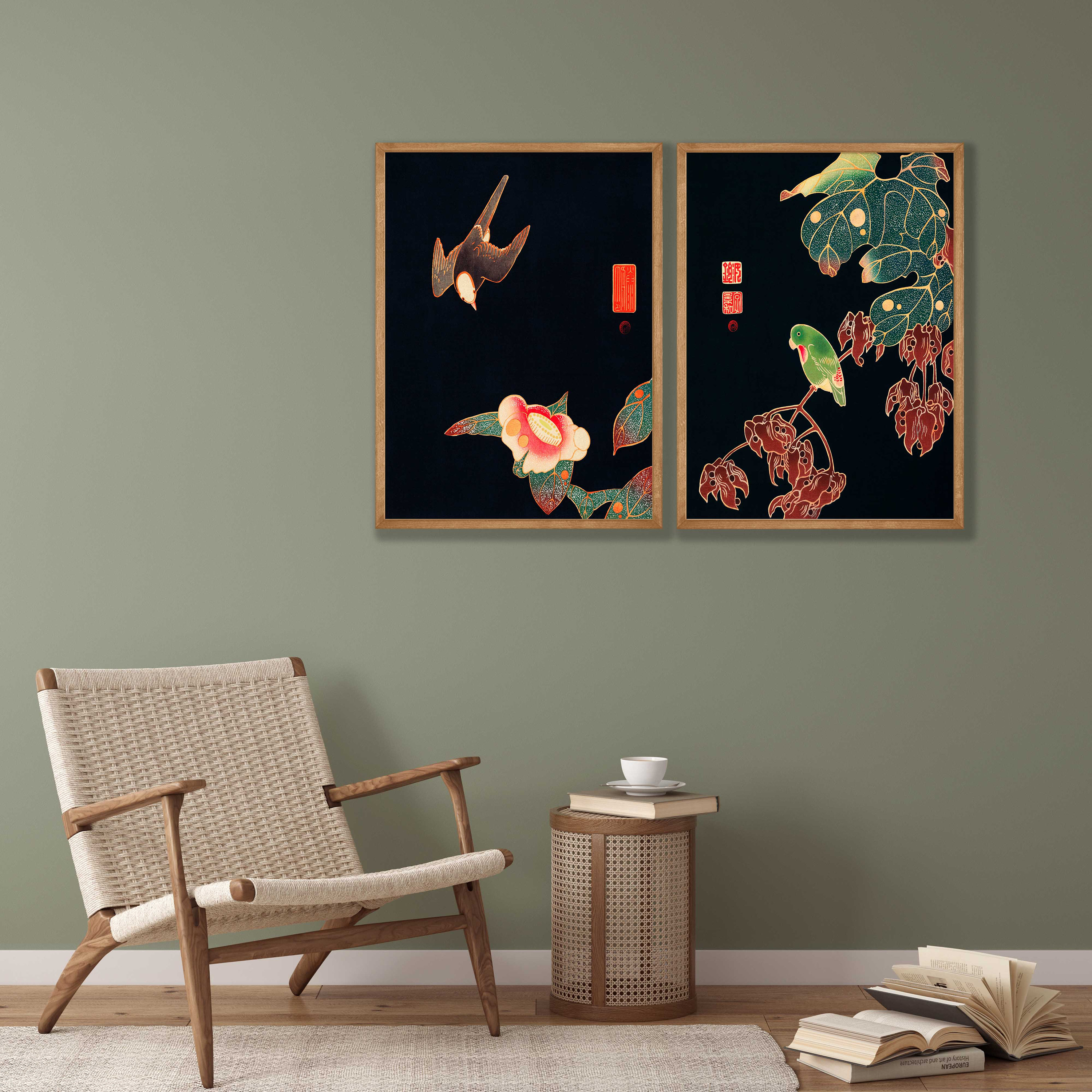 2pcs Japanese Retro Woodcut Bi - Japanese Minimalist Lifestyle 评论和价格