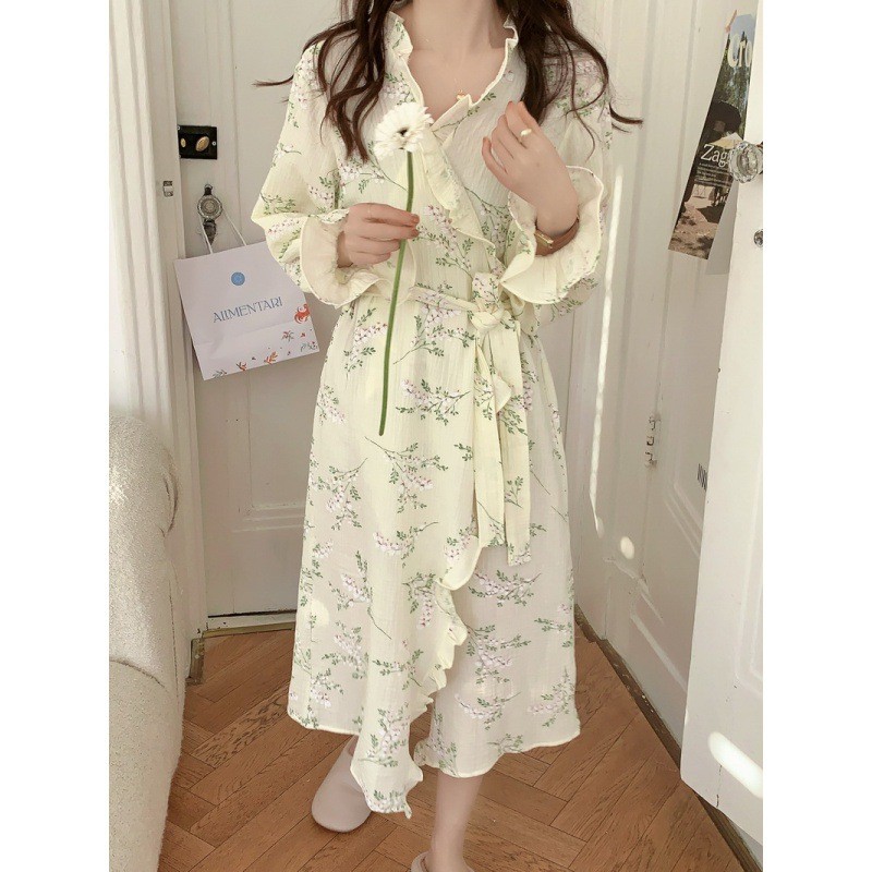 Korean Ins Kimono Lotus Edge B - Kimono Yukata Cotton 评论和价格