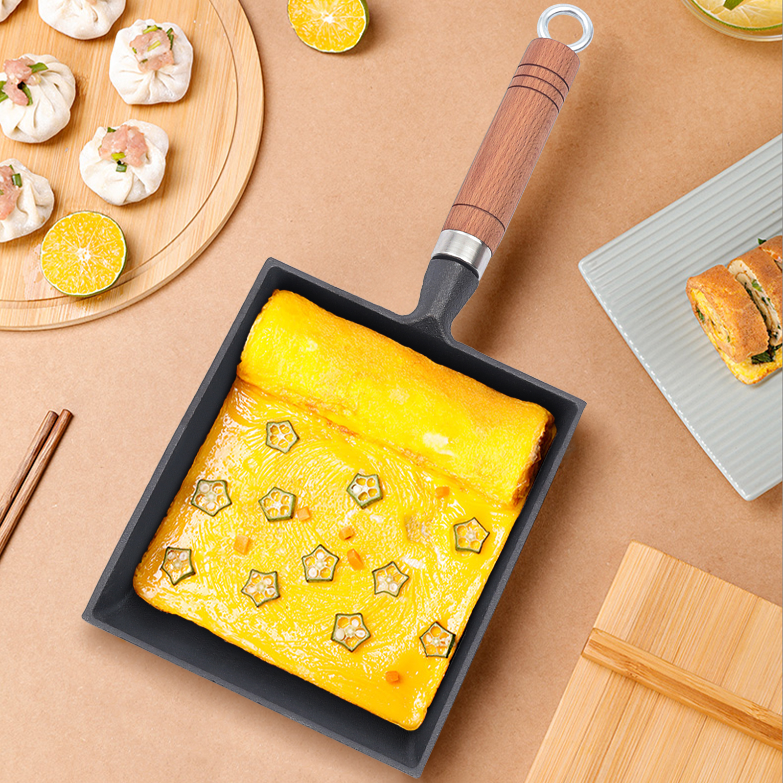 1PCS Egg Fry Pan Square Cast I - Cast Iron Tetsubin 评论和价格