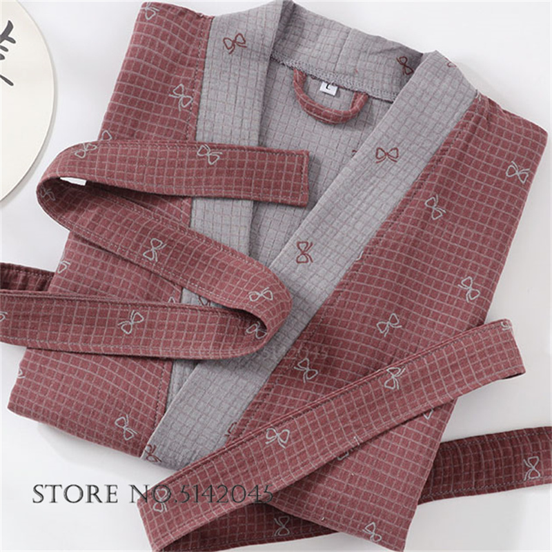100% Cotton Coupe Robe Sleepwe - Kimono Yukata Cotton 评论和价格