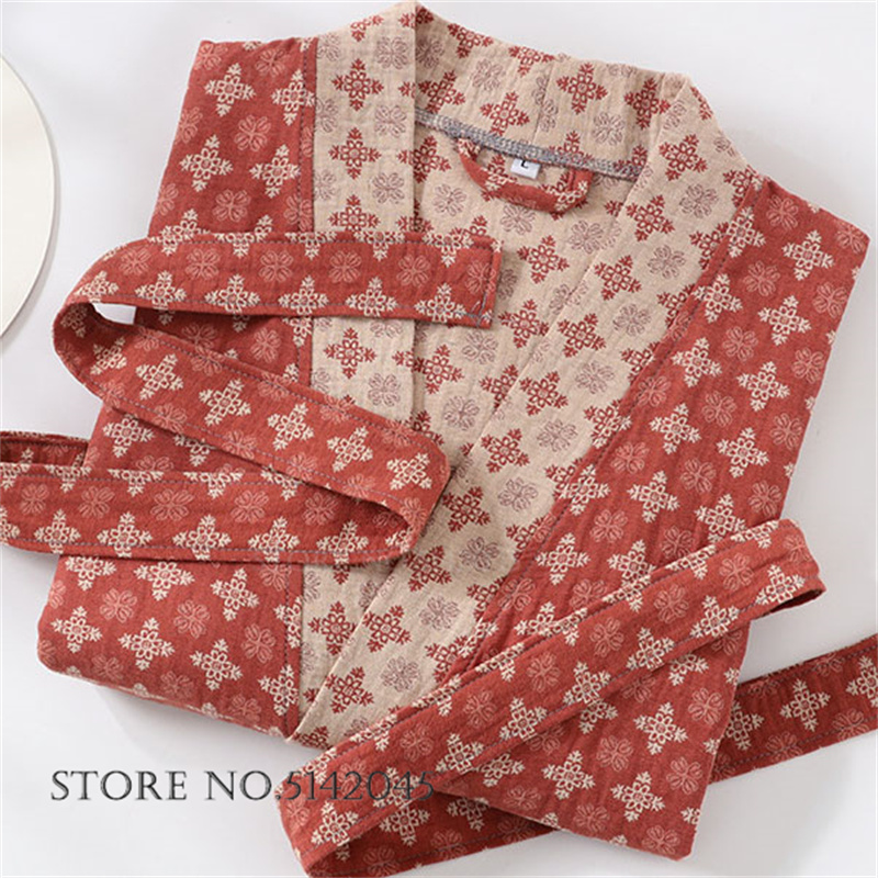 100% Cotton Coupe Robe Sleepwe - Kimono Yukata Cotton 评论和价格