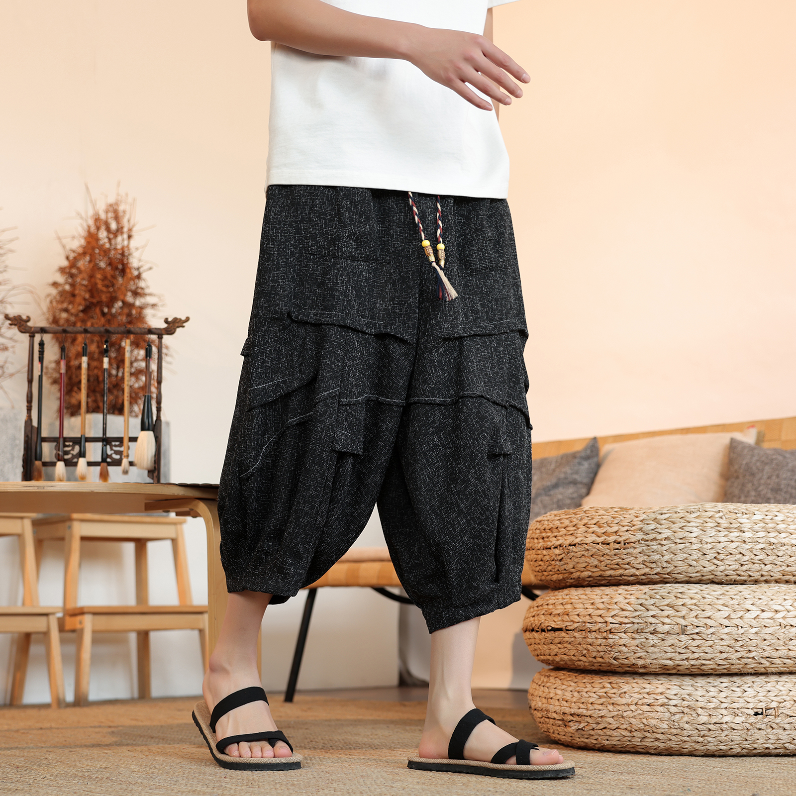 Summer Lantern Pants Men Japan - Kimono Yukata Cotton 评论和价格