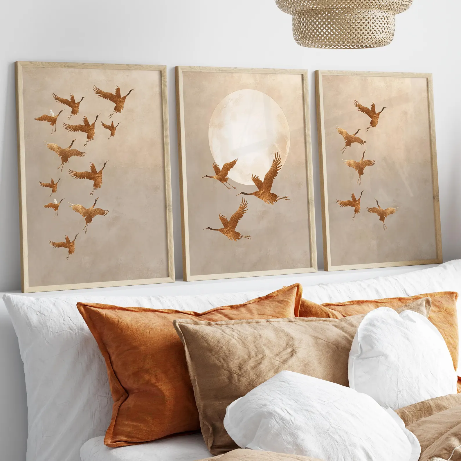 3PCS Golden Cranes Japanese Po - Japanese Minimalist Lifestyle 评论和价格