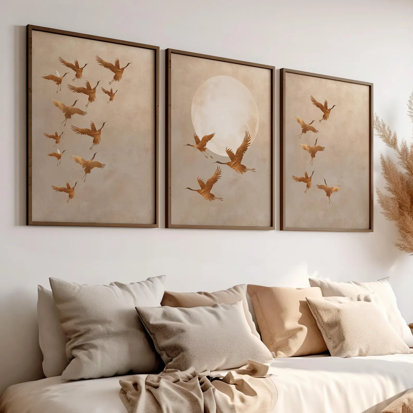 3PCS Golden Cranes Japanese Po - Japanese Minimalist Lifestyle 评论和价格